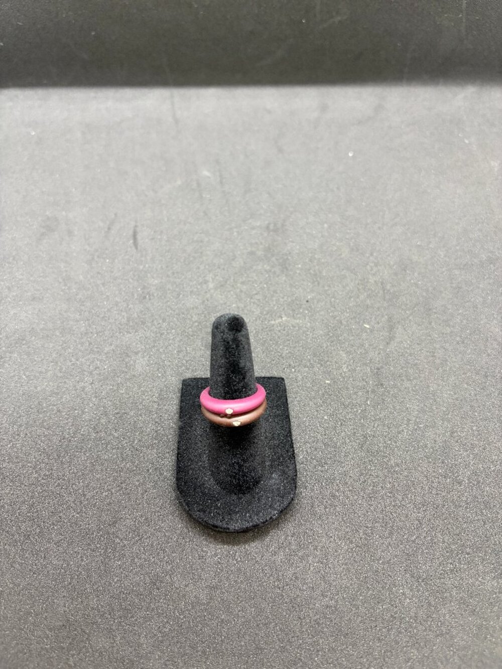 Two DuePunti Italian made silicone rings with diamond